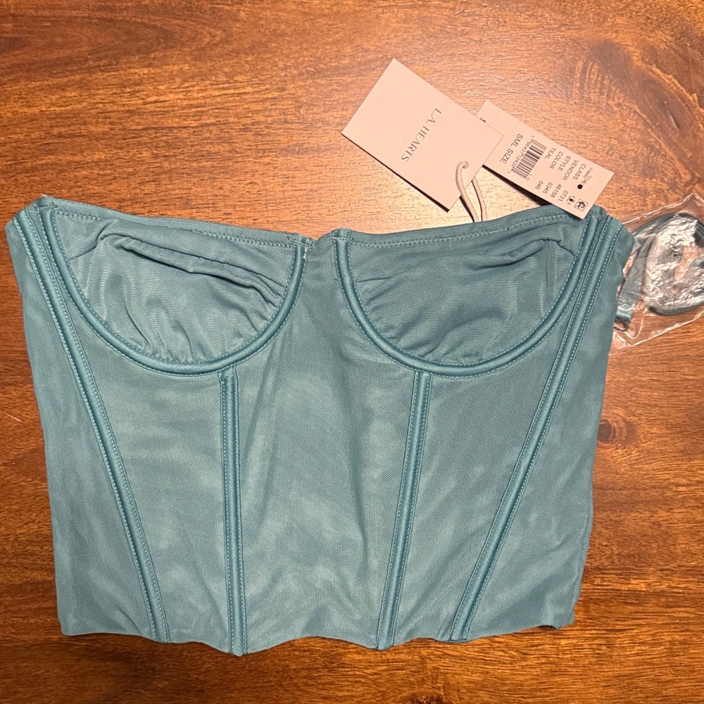 NWT La Hearts Teal Corset Bustier